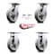 Service Caster 8 Inch Thermoplastic Caster Set with Roller Bearing 2 Swivel Lock and 2 Rigid SCC-35S820-TPRRD-BSL-2-R-2 - alternate 4
